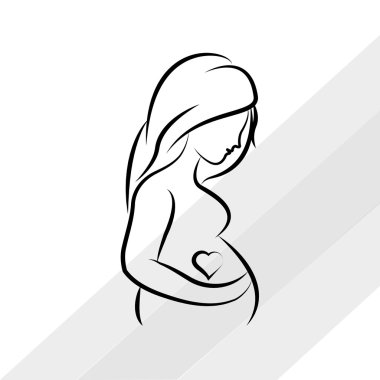 hamilelik kadın grafik tasarım, vektör çizim