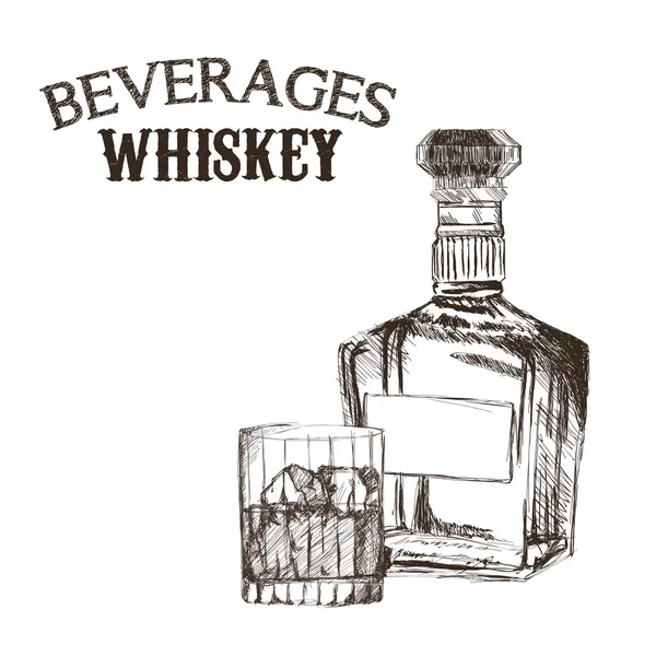 Графика эскиза Напитки, векторная иллюстрация — стоковый вектор