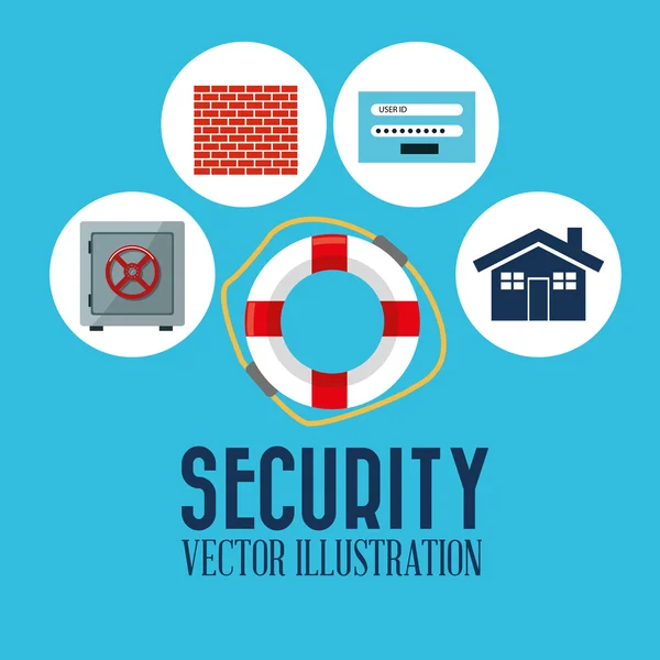 Security cartoon illustration, vector design — Stock Vector