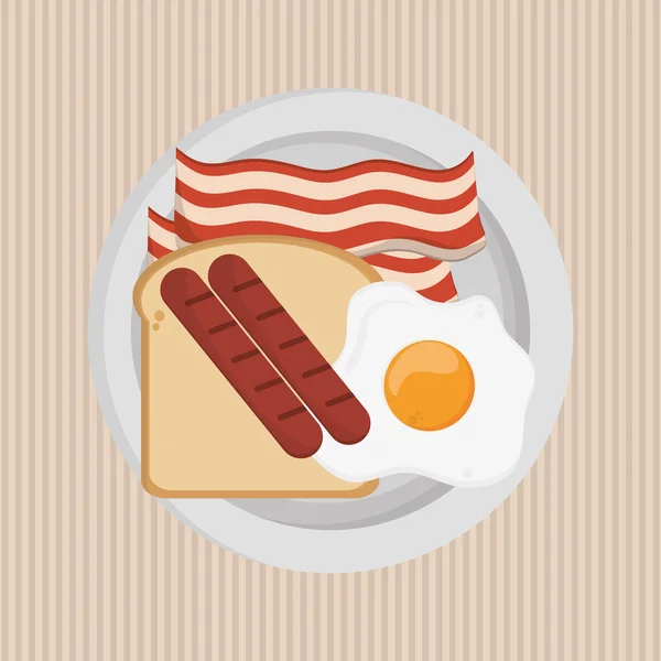 Kahvaltı grafik tasarım, vektör çizim — Stok Vektör