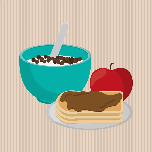 Pequeno-almoço design gráfico, ilustração vetorial — Vetor de Stock