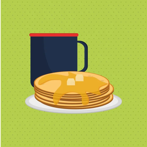 Diseño gráfico de desayuno, ilustración vectorial — Vector de stock