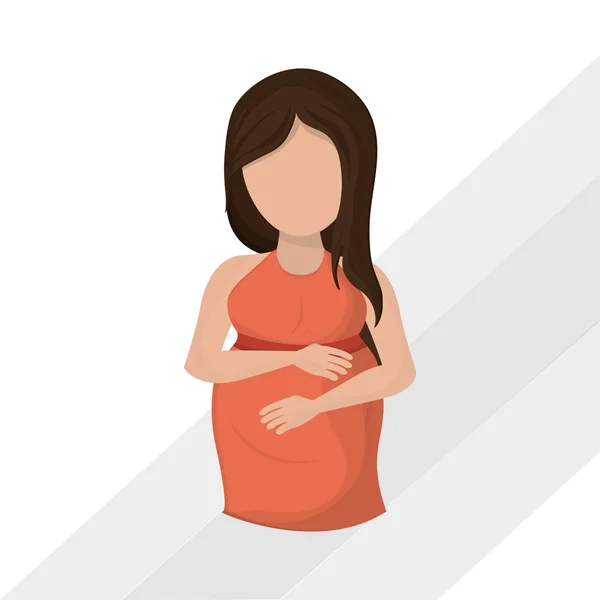 Pregnancy woman graphic design, vector illustration — Stock Vector