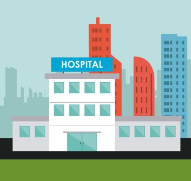 Tıp Merkezi illüstrasyon, vektör çizim