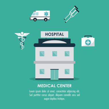 Tıp Merkezi illüstrasyon, vektör çizim