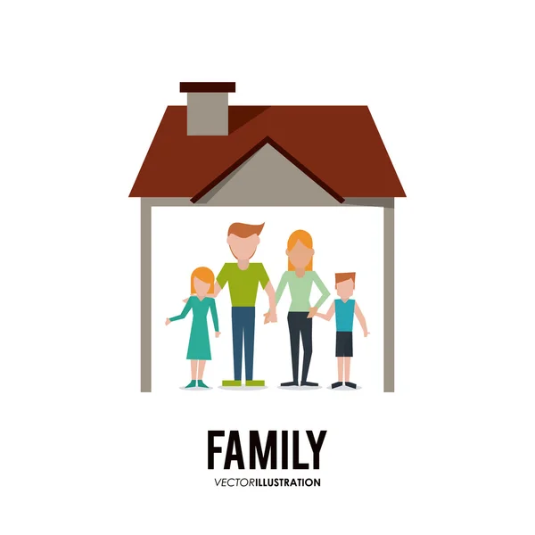 Grafik des Familiendesigns, Vektorillustration — Stockvektor