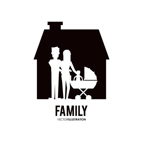 Grafik des Familiendesigns, Vektorillustration — Stockvektor