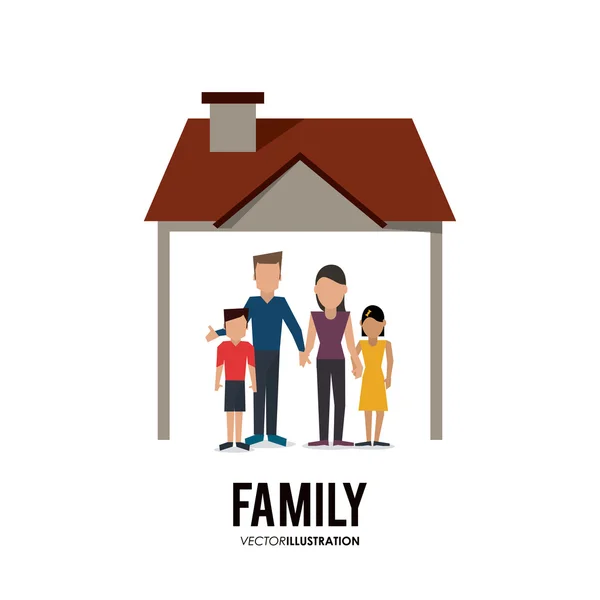 Grafik des Familiendesigns, Vektorillustration — Stockvektor