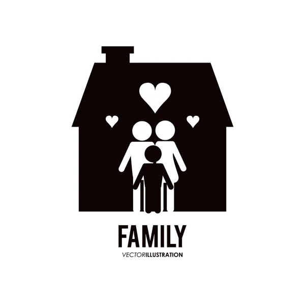 Grafik des Familiendesigns, Vektorillustration — Stockvektor