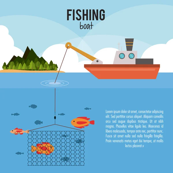 Fishing graphic design — Stock Vector