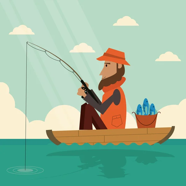 Conception graphique de pêche — Image vectorielle