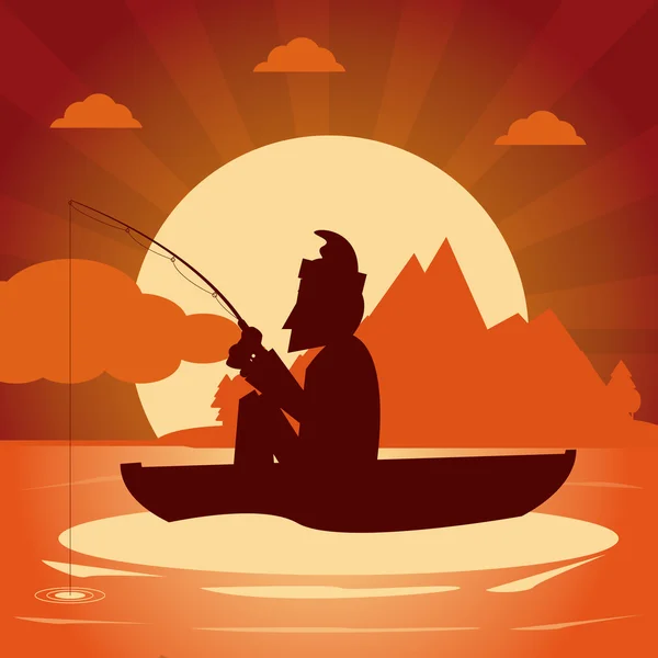 Diseño gráfico de pesca — Vector de stock