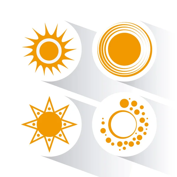 Icon of yellow sun, vector illustration — Stock Vector