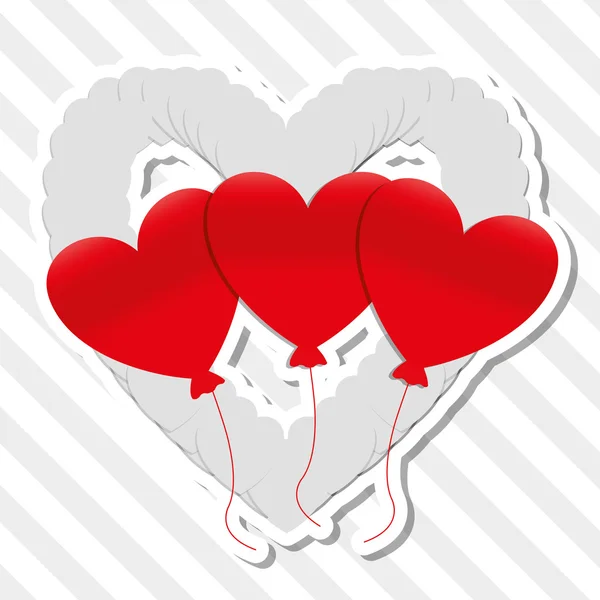 Love balloons design, vector illustration — Stock Vector