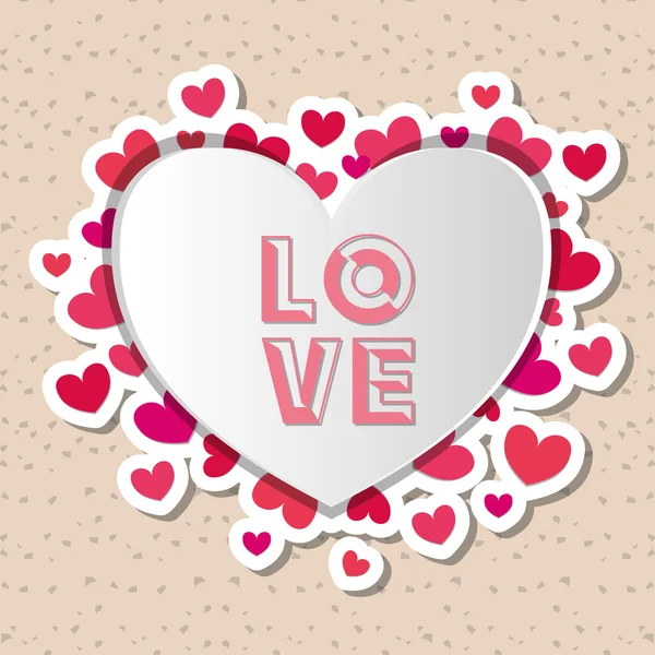 Love with heart design, vector illustration — Stock Vector