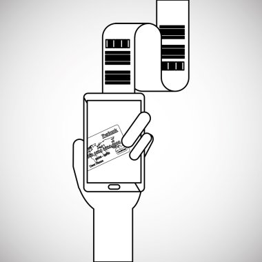 Akıllı telefon simgesi tasarım, vektör çizim ile ödeme