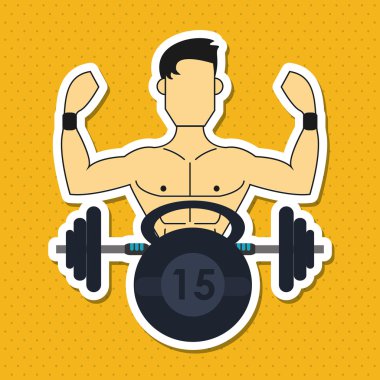 Spor salonu simgesi tasarım, vektör çizim