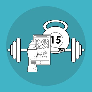 Spor salonu simgesi tasarım, vektör çizim