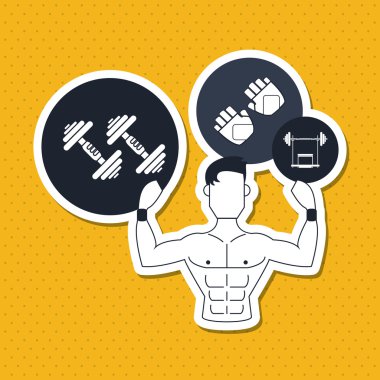 Spor salonu simgesi tasarım, vektör çizim