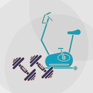 Spor salonu simgesi tasarım, vektör çizim