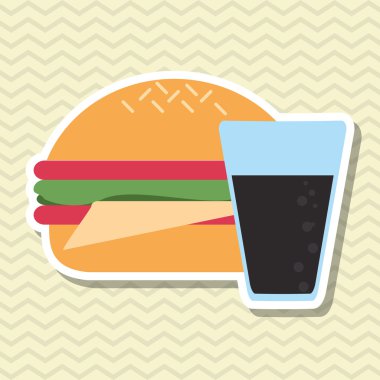 Hamburger simgesi tasarım, vektör çizim