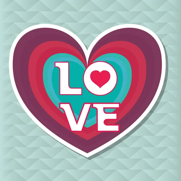 Love with heart design, vector illustration — Stock Vector