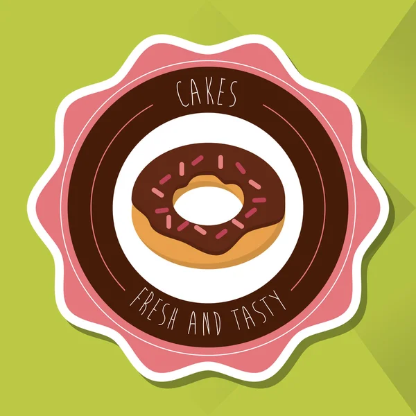 Дизайн иконки пончика, векторная иллюстрация — стоковый вектор