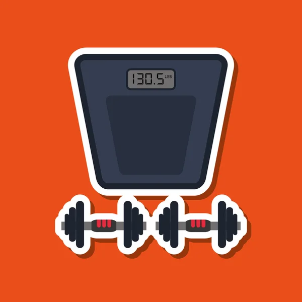 Fitnessstudio und Gewichte Icon Design, Vektor Illustration — Stockvektor