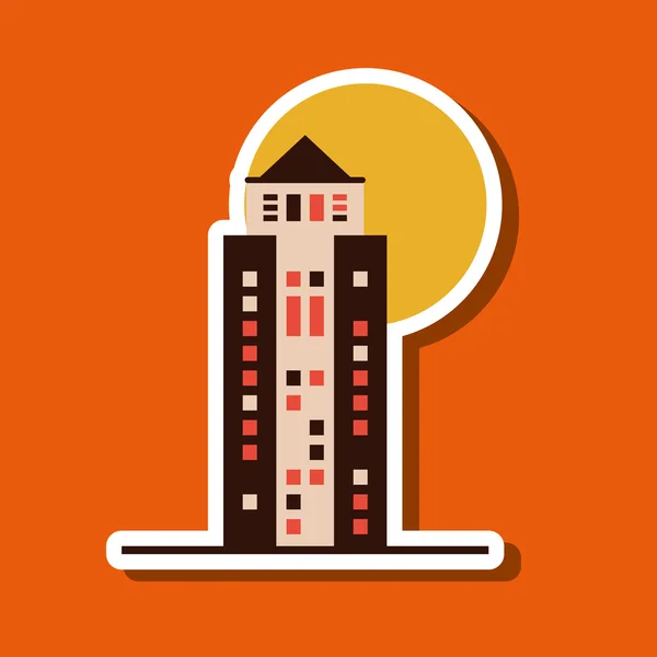 Diseño de iconos de ciudad y edificio, ilustración vectorial — Vector de stock