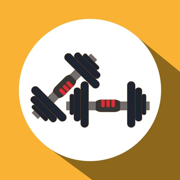 Gym en gewichten pictogram ontwerp, vectorillustratie — Stockvector