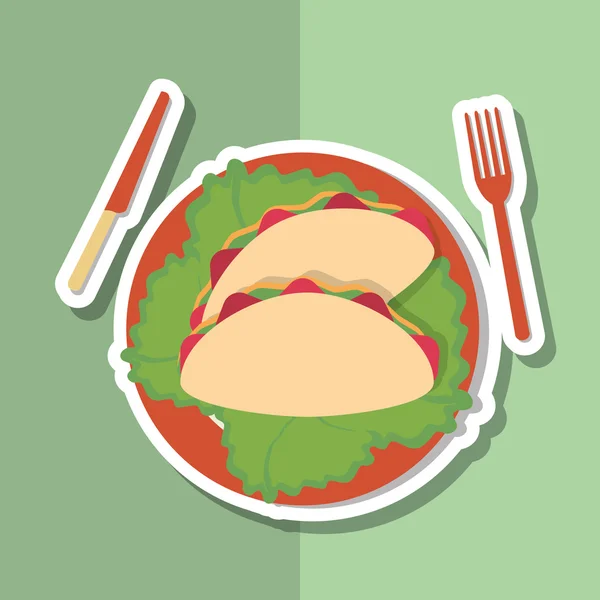 Desain ikon tacos, ilustrasi vektor - Stok Vektor