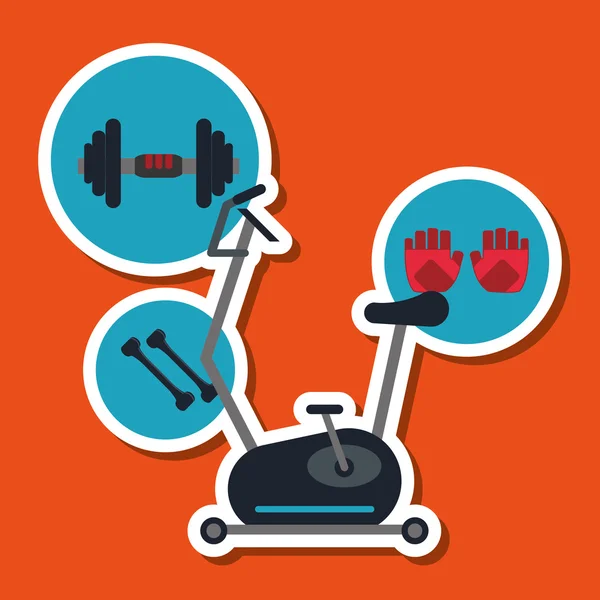 Fitnessstudio und Gewichte Icon Design, Vektor Illustration — Stockvektor