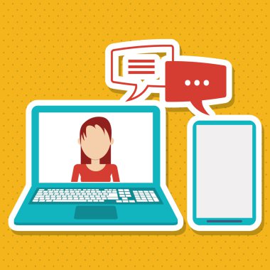 Smartphone ve laptop tasarım, vektör çizim
