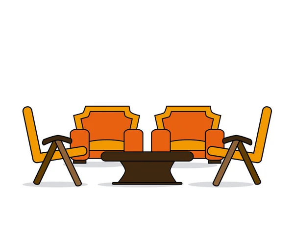 Accueil chaises connexes, illustration vectorielle, illustration vectorielle — Image vectorielle