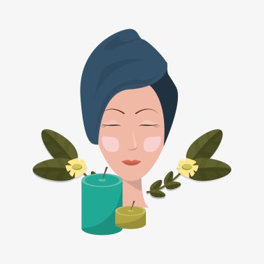 Spa merkezi, düzenlenebilir vecctor grafik tasarım