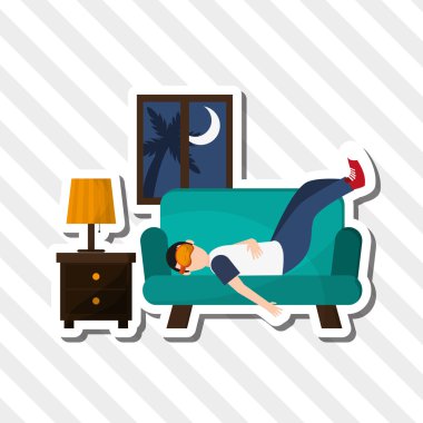 Dinlenme, düzenlenebilir vecctor illüstrasyon tasarımı