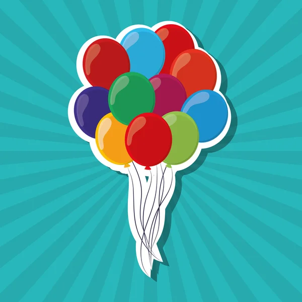 Ícone de balões coloridos, ilustração vetorial —  Vetores de Stock