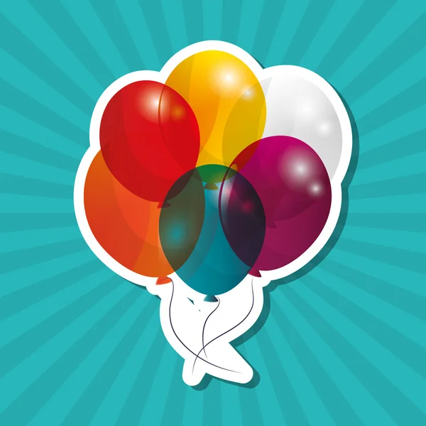 Ícone de balões coloridos, ilustração vetorial —  Vetores de Stock