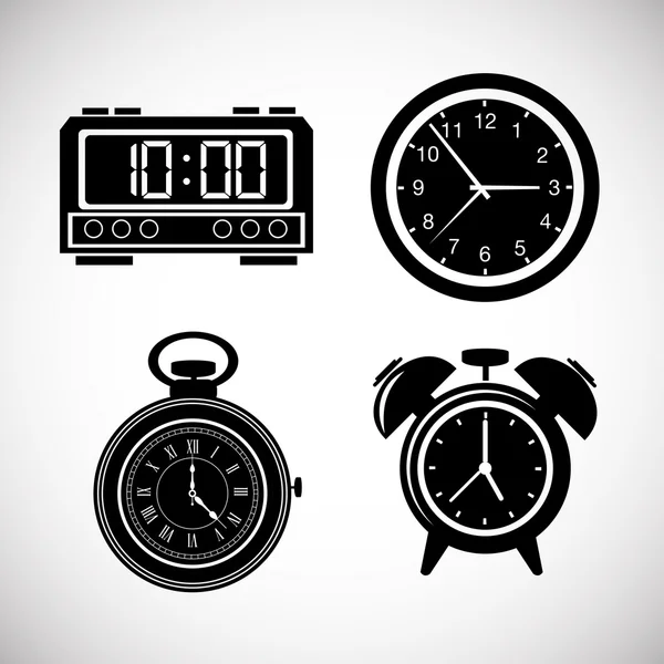 Reloj icono objeto, diseño de vector concepto de tiempo — Vector de stock