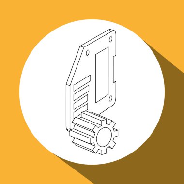 İzometrik teknoloji tasarım, vektör çizim simgesi