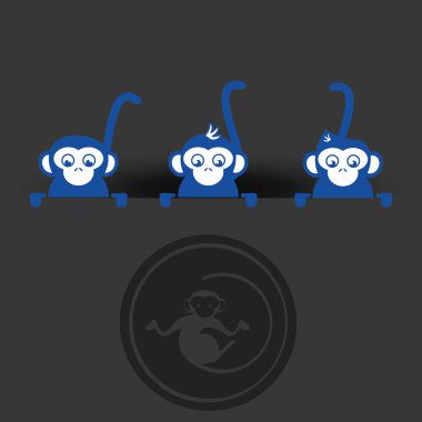 Maymun tasarım, vektör çizim yılın simgesi