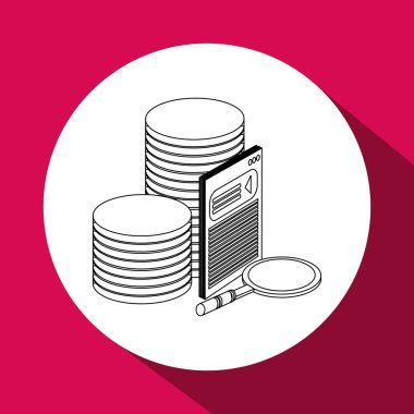 İzometrik teknoloji tasarım, vektör çizim simgesi