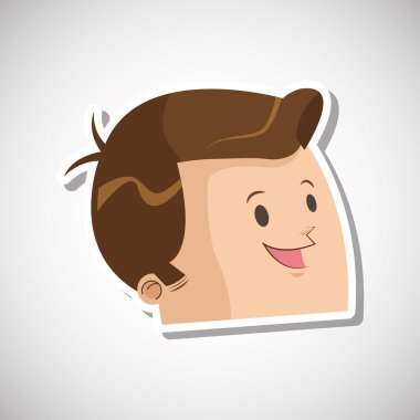 Adam profil tasarımı, vektör çizim