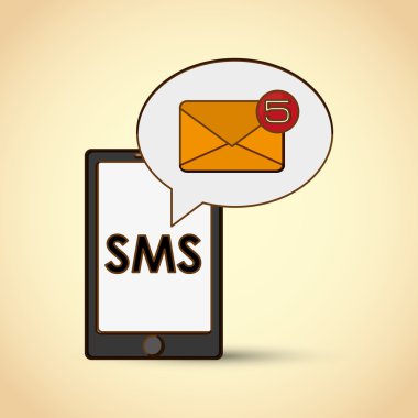 SMS smartphone ve grafik tasarım, vektör çizim