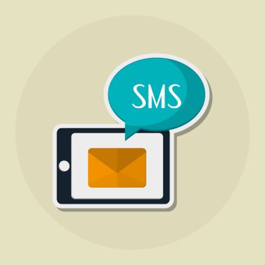 SMS smartphone ve grafik tasarım, vektör çizim