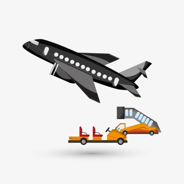 Havaalanı illüstrasyon tasarımı, düzenlenebilir vektör