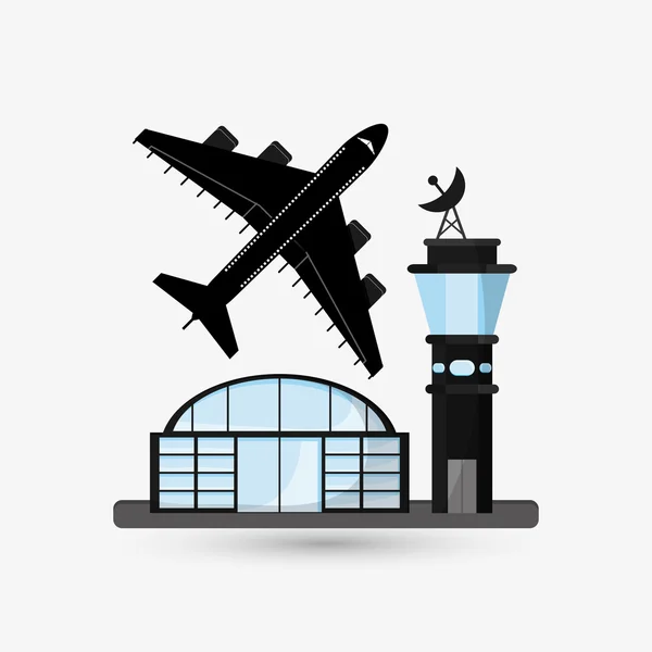 Projeto da ilustração do aeroporto, vetor editável — Vetor de Stock