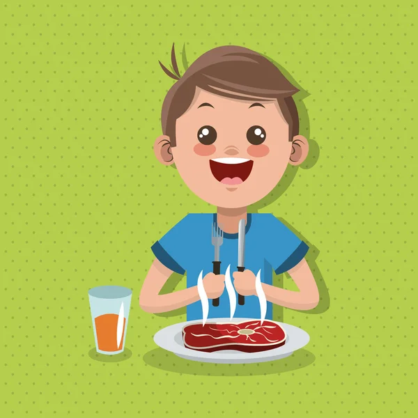 Illustration de menu pour enfants, design vectoriel, alimentation et nutrition — Image vectorielle