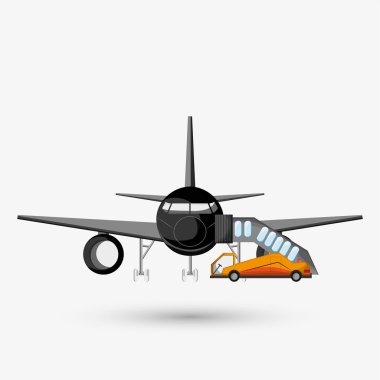 Havaalanı illüstrasyon tasarımı, düzenlenebilir vektör