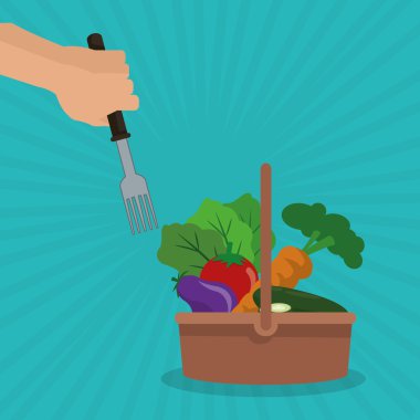 Sağlıklı gıda, vektör tasarımı, gıda ve beslenme ile ilgili örnek